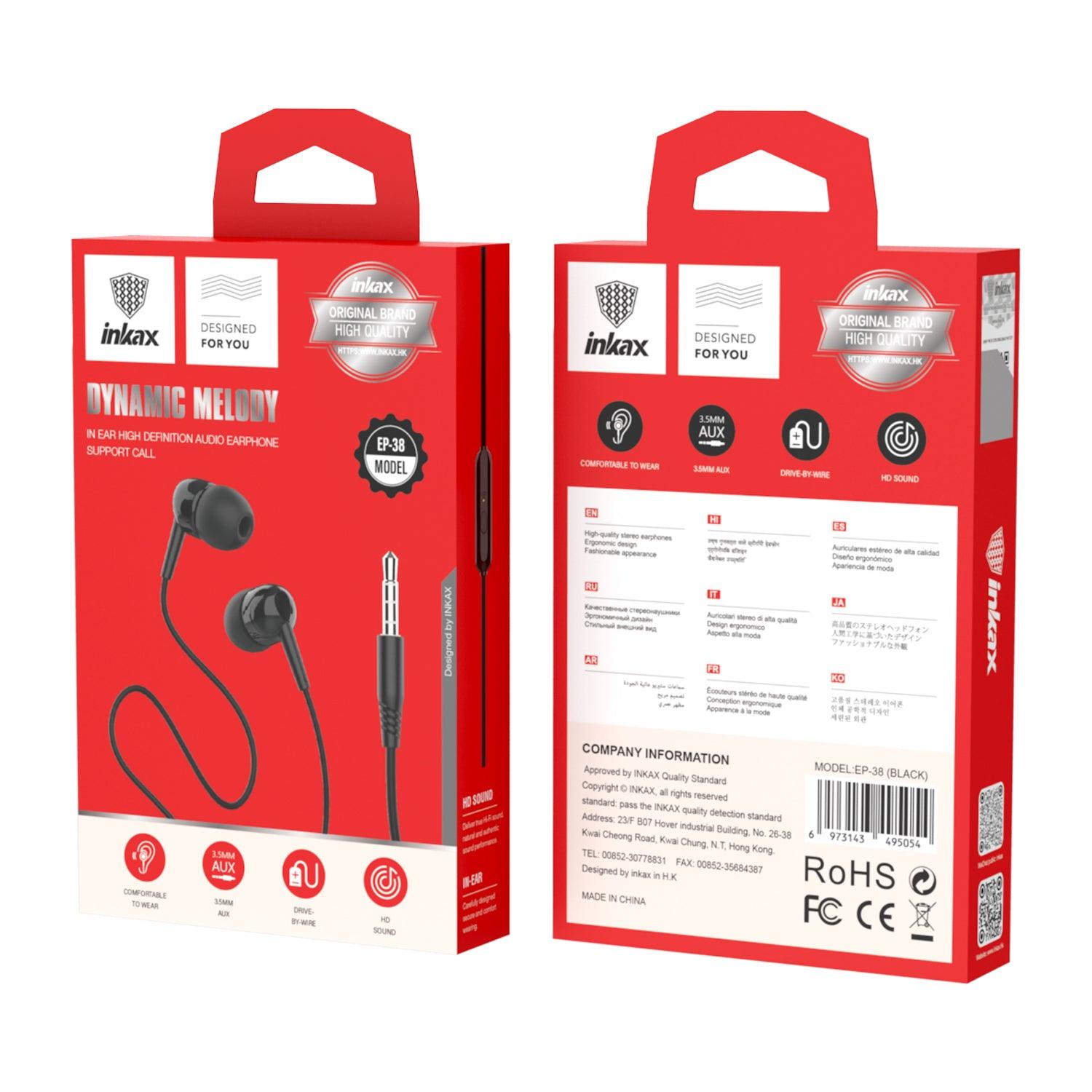 inkax Dynamic Melody 3.5mm Wired Headphone EP-38