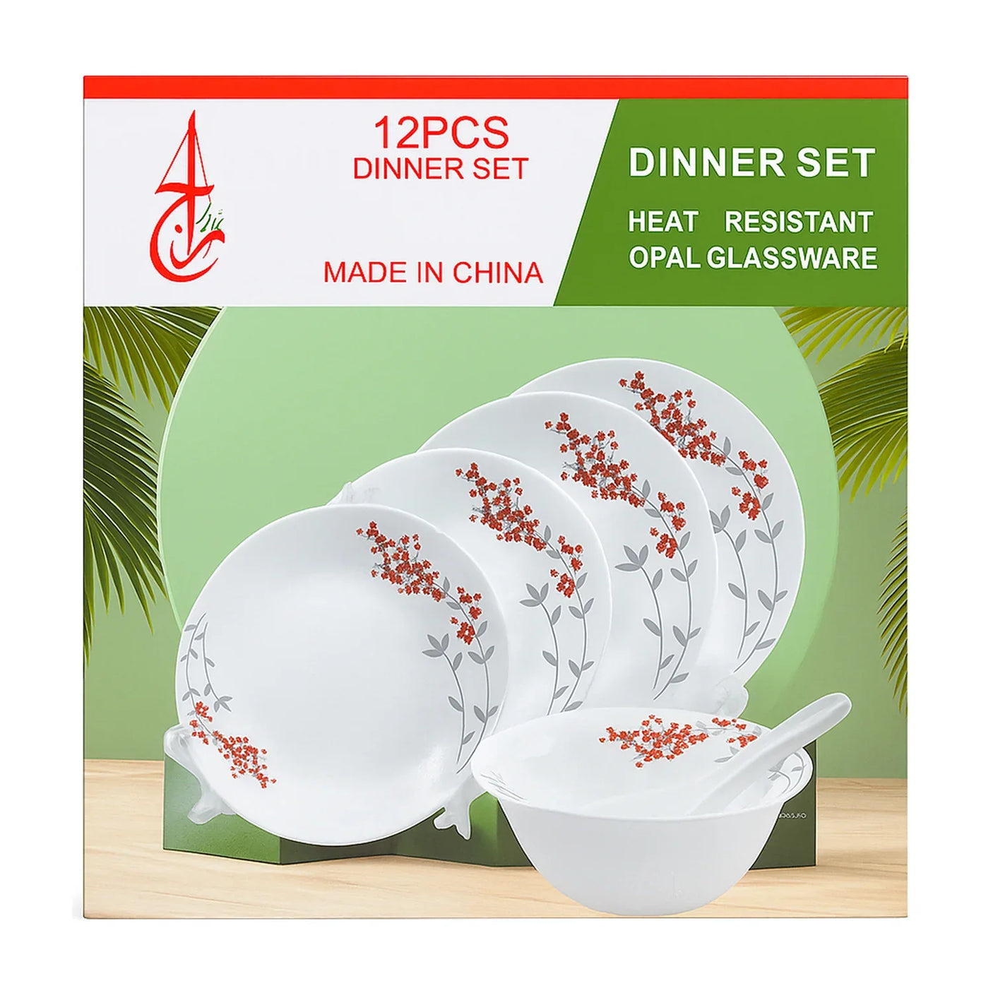 Opal Glassware Heat-Resistant Dinner Set - 12 Pcs