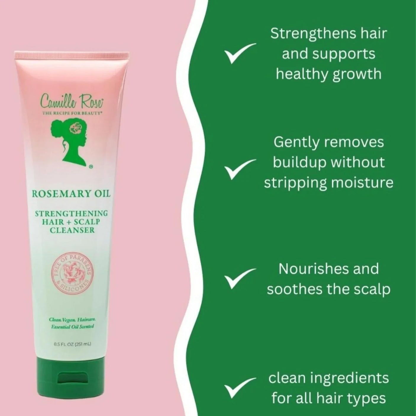 Camille Rose Rosemary Oil Strengthening Hair + Scalp Cleanser - 251ml