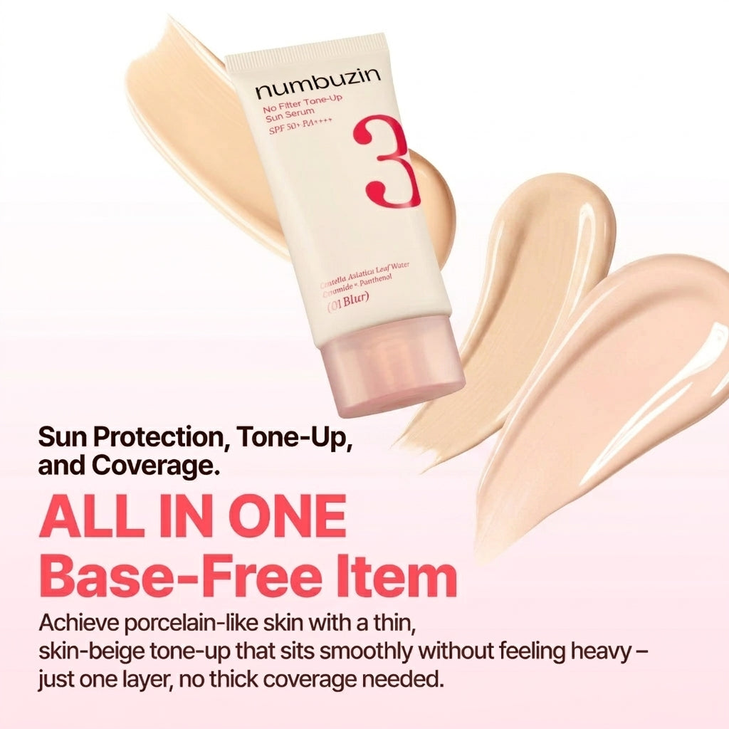 Numbuzin No.3 No Filter Tone-Up Sun Serum - 50ml (01 Blur)
