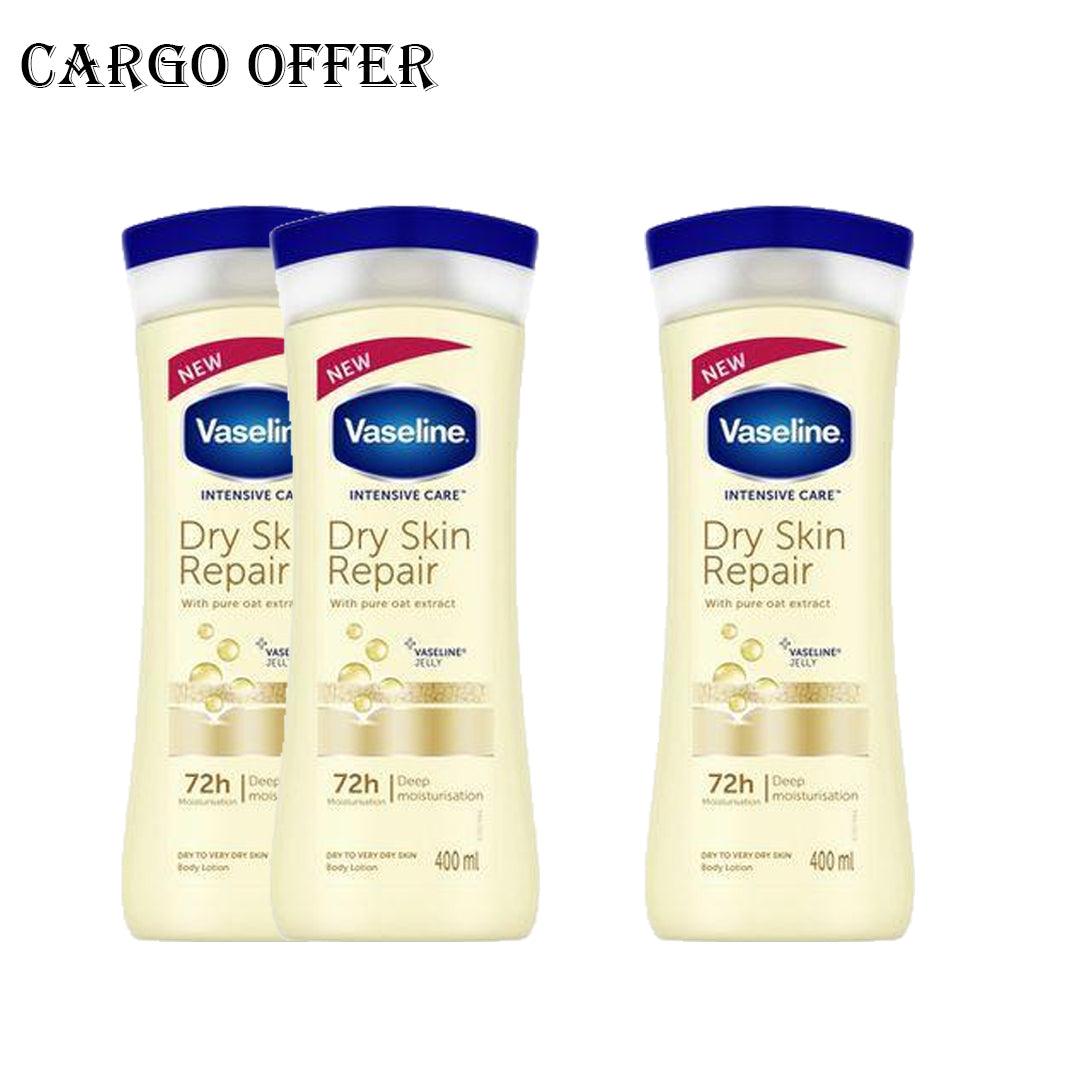 Vaseline Dry Skin Repair Body Lotion - 400ml × 3 Pcs (Offer)