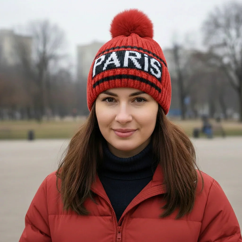 Paris Winter Warm Knit Beanie Hat