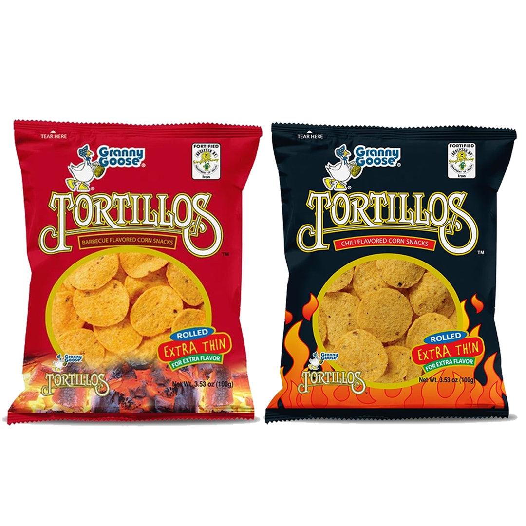 Granny Goose Tortillos Chili & Barbecue Flavoured Corn Snack 100g × 2 Pcs