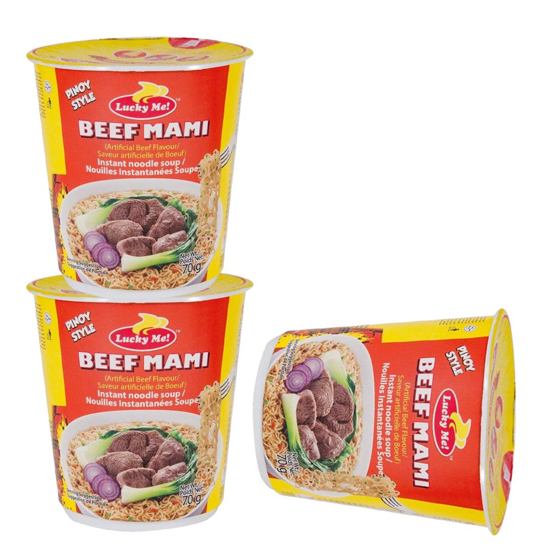 Lucky Me Beef Mami Cup Noodles 70g × 3 Pcs (Offer)