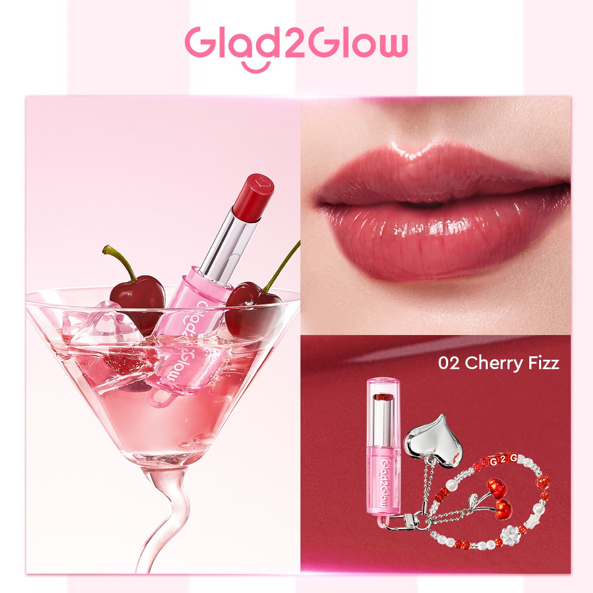 بلسم شفاه مرطب وملوّن يمنح الشفاه مظهراً متألقاً من Glad2Glow - 3 جم