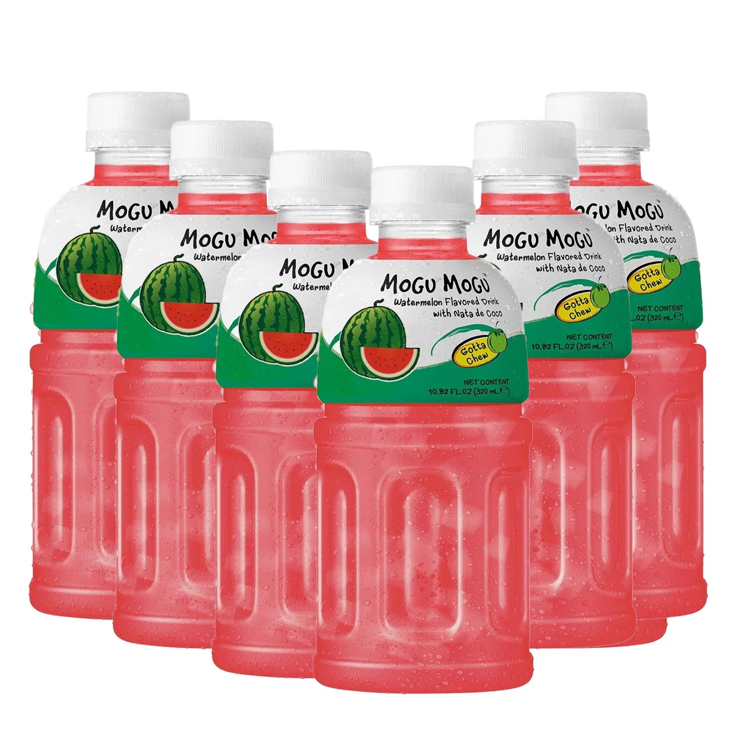 Mogu Mogu Watermelon Juice With Nata De Coco - 320ml × 6 Pcs