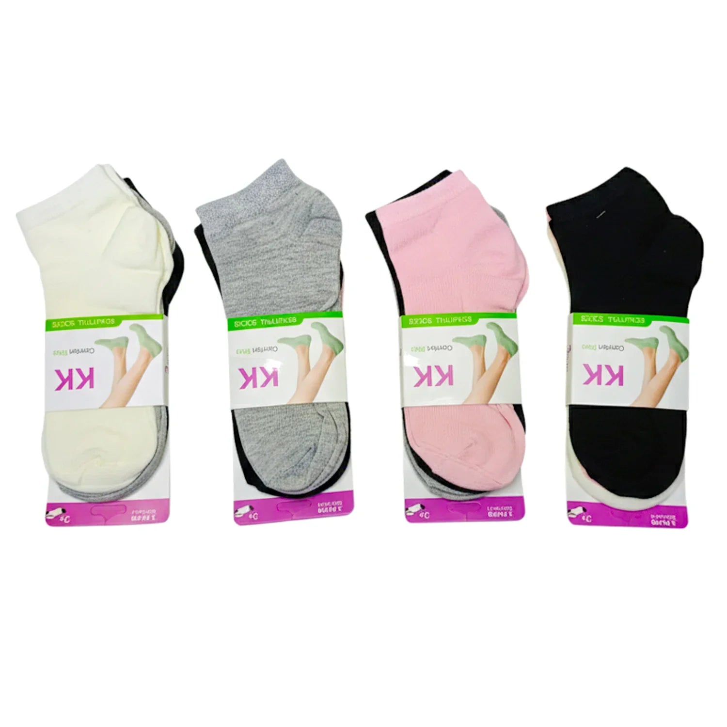 Multicolored Low-Cut Ankle Socks - 3 Pairs (D-163-M)