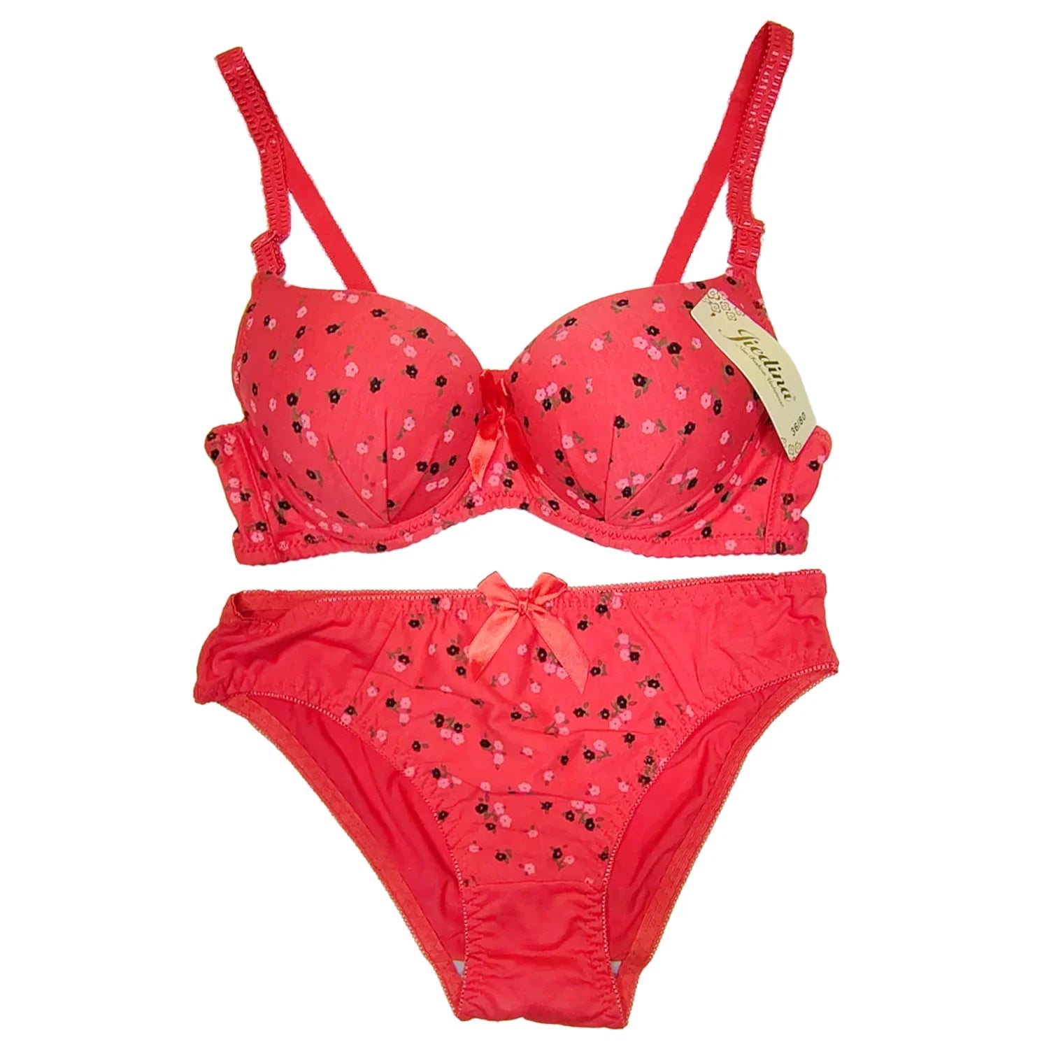 Jiedina Flower Design Bra & Panty Set Cotton - 9205