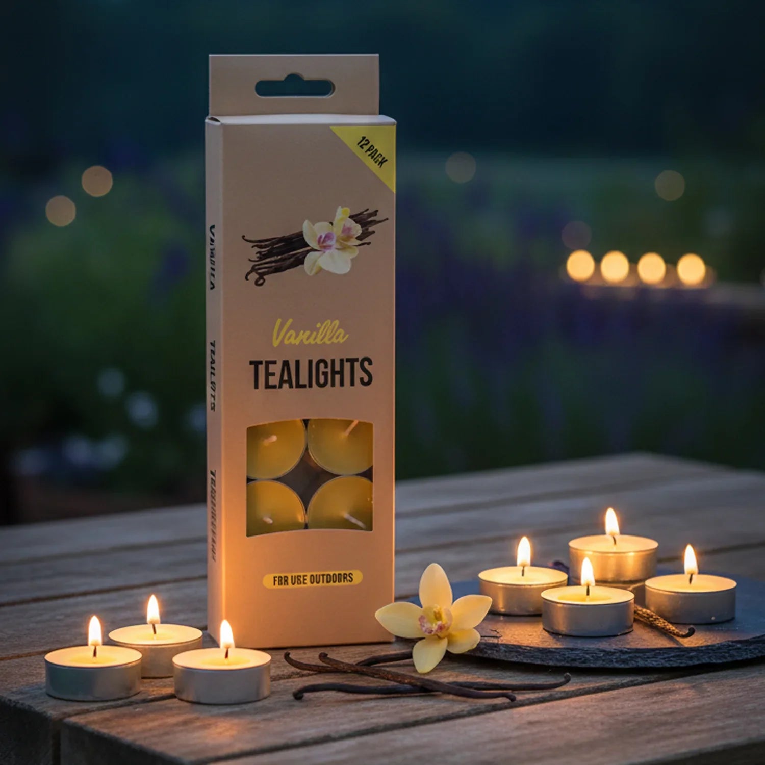 Vanilla Tealights Candles - 12 Pcs