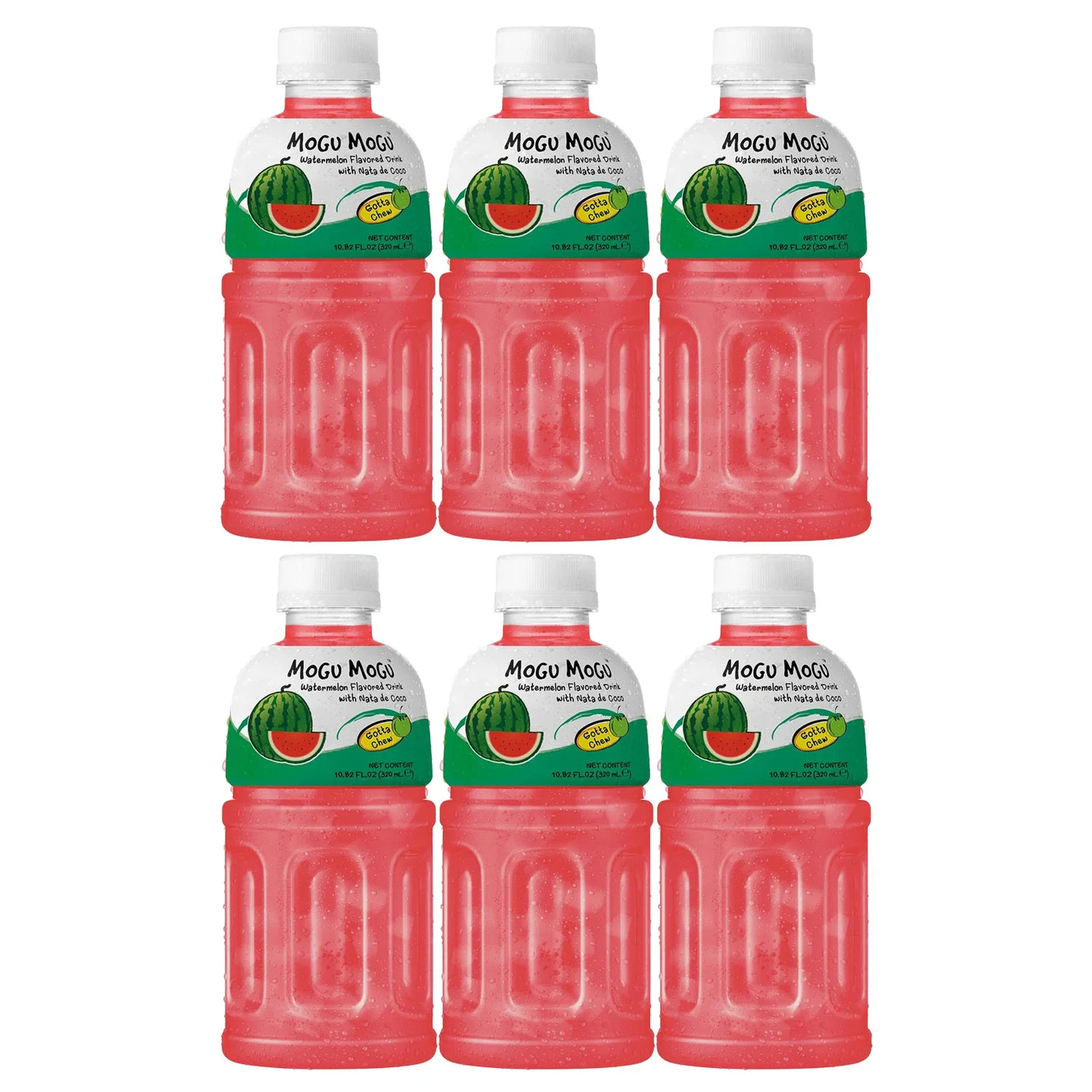 Mogu Mogu Watermelon Juice With Nata De Coco - 320ml × 6 Pcs