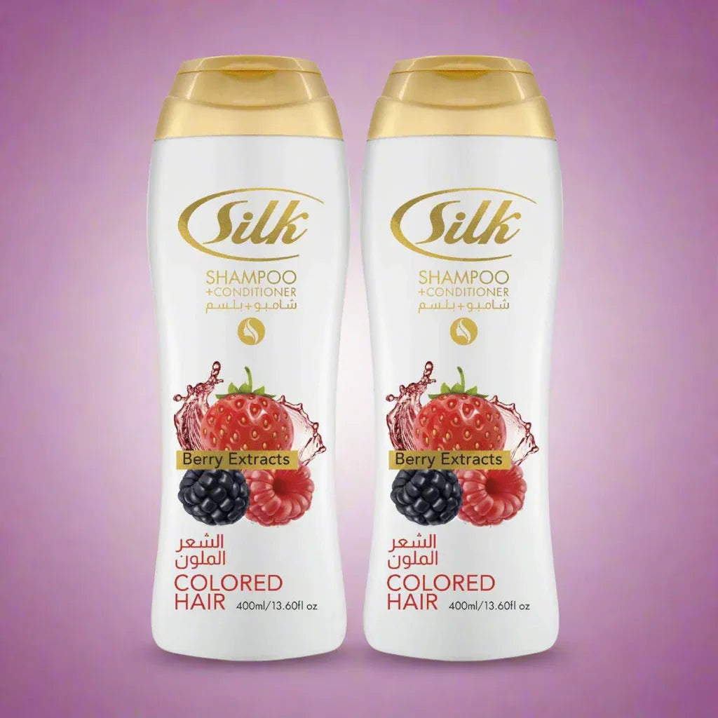 Silk Berry Extracts Shampoo + Conditioner For Colored Hair - 400ml × 2 Pcs (Offer)