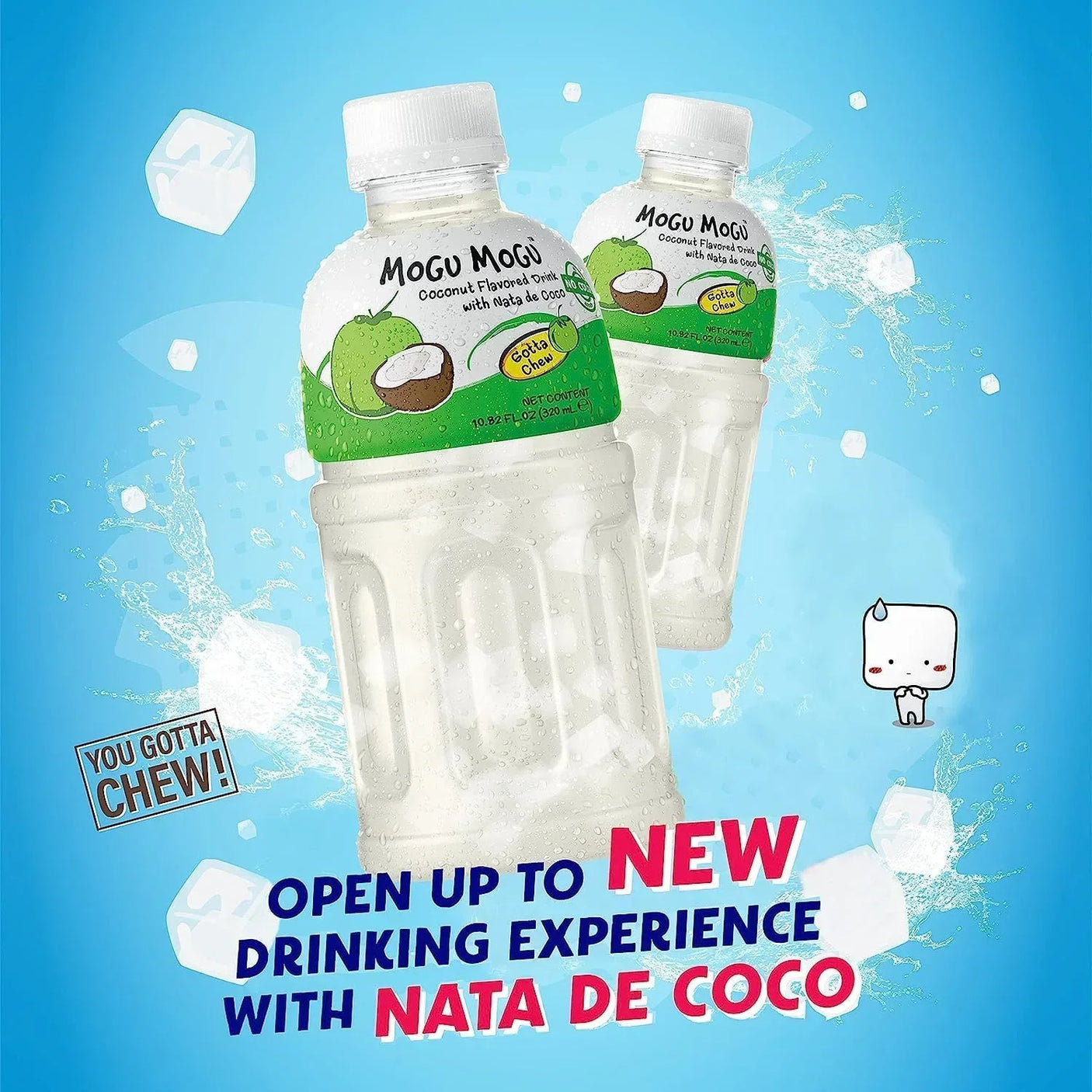 Mogu Mogu Coconut Juice with Nata de Coco - 320ml × 6 Pcs