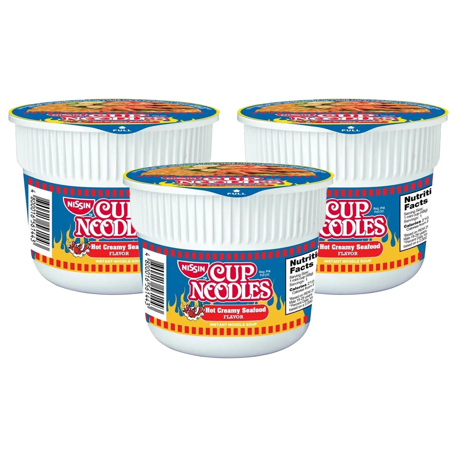 Nissin Cup Noodles Hot Creamy Seafood Flavor - 48g × 3 Pcs (Offer)