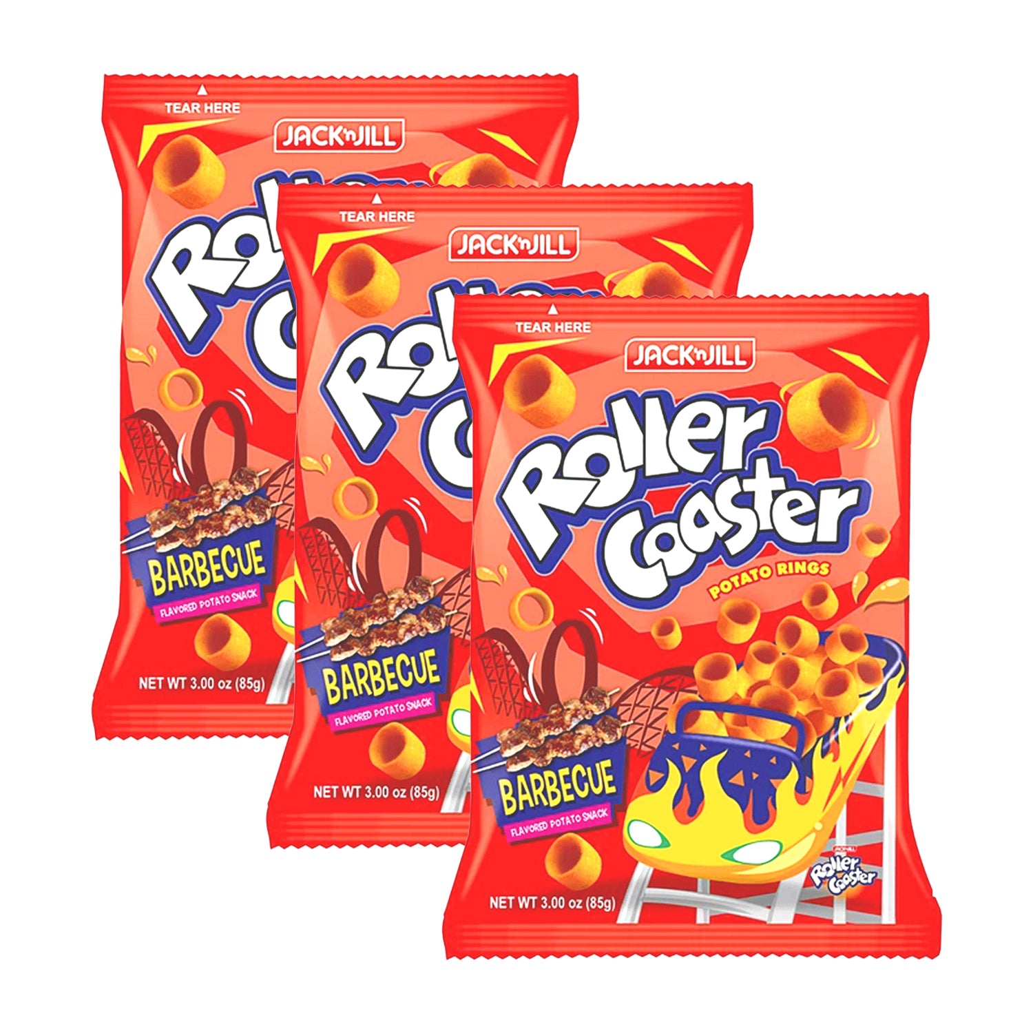 Jack 'n Jill Roller Coaster Potato Rings Barbecue - 85g (2+1) Offer