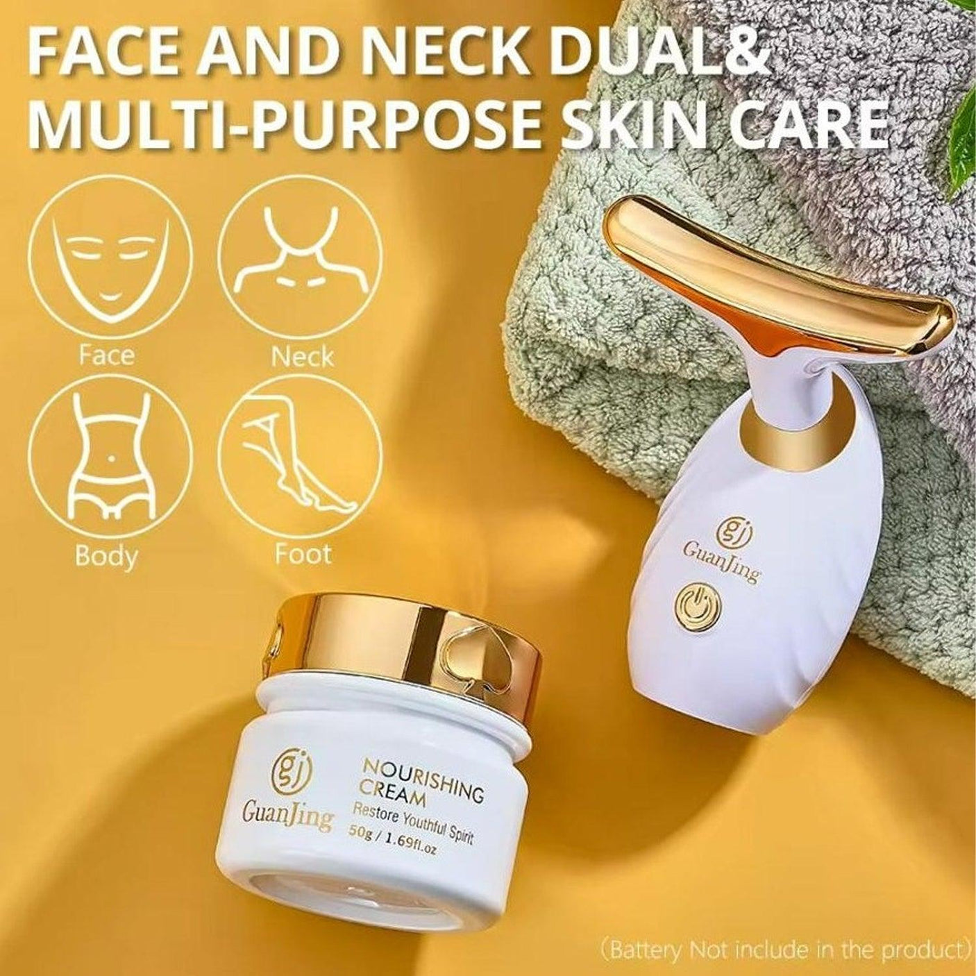 Nourishing Lifting Skincare Set Facial Massager + Cream - GJ7206