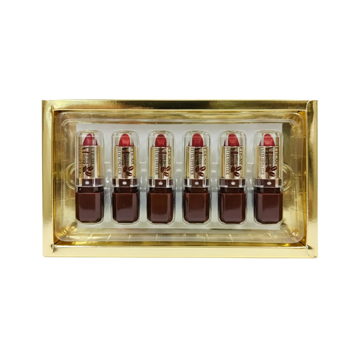 Lchear Mocha Mirage Matte Lipstick Vivid Colors - 3.5g × 6Pcs