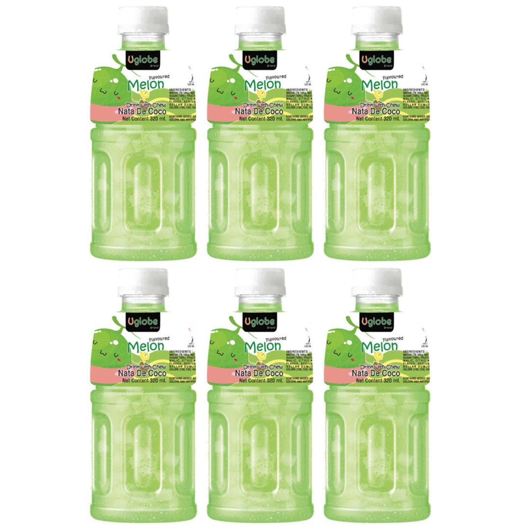 Uglobe Melon Juice Drink With Chew Nata De Coco - 320ml X 6 Pcs