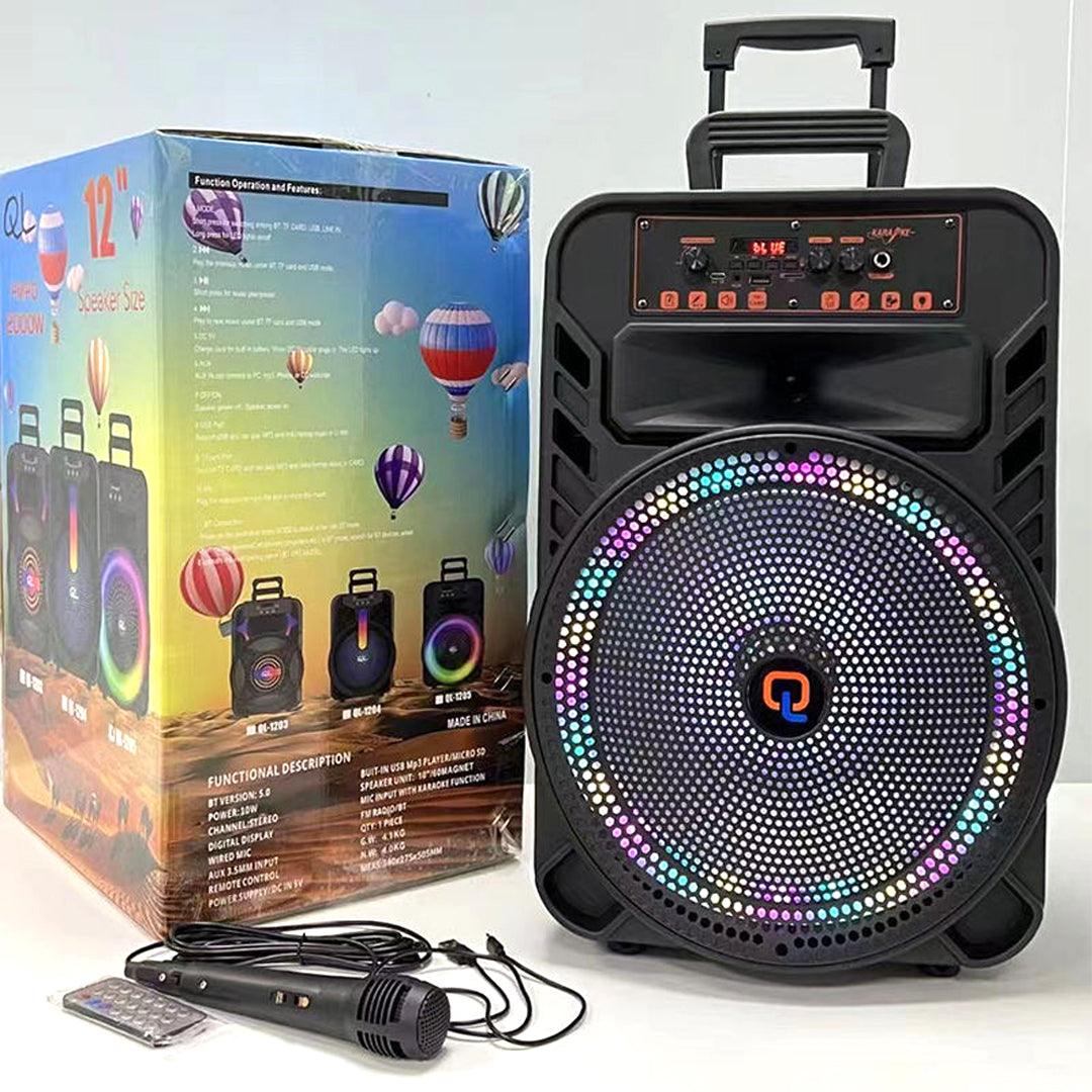 QL 2000W Stereo Wireless Portable Speaker 12" With Mic QL-1205