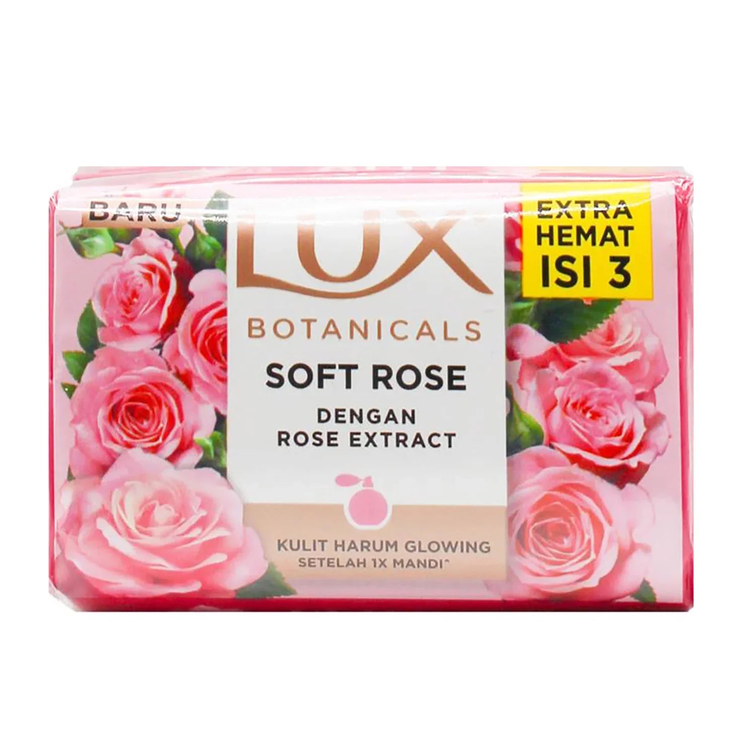 Lux Botanicals Soft Rose Soap Bar - 3 x 100g