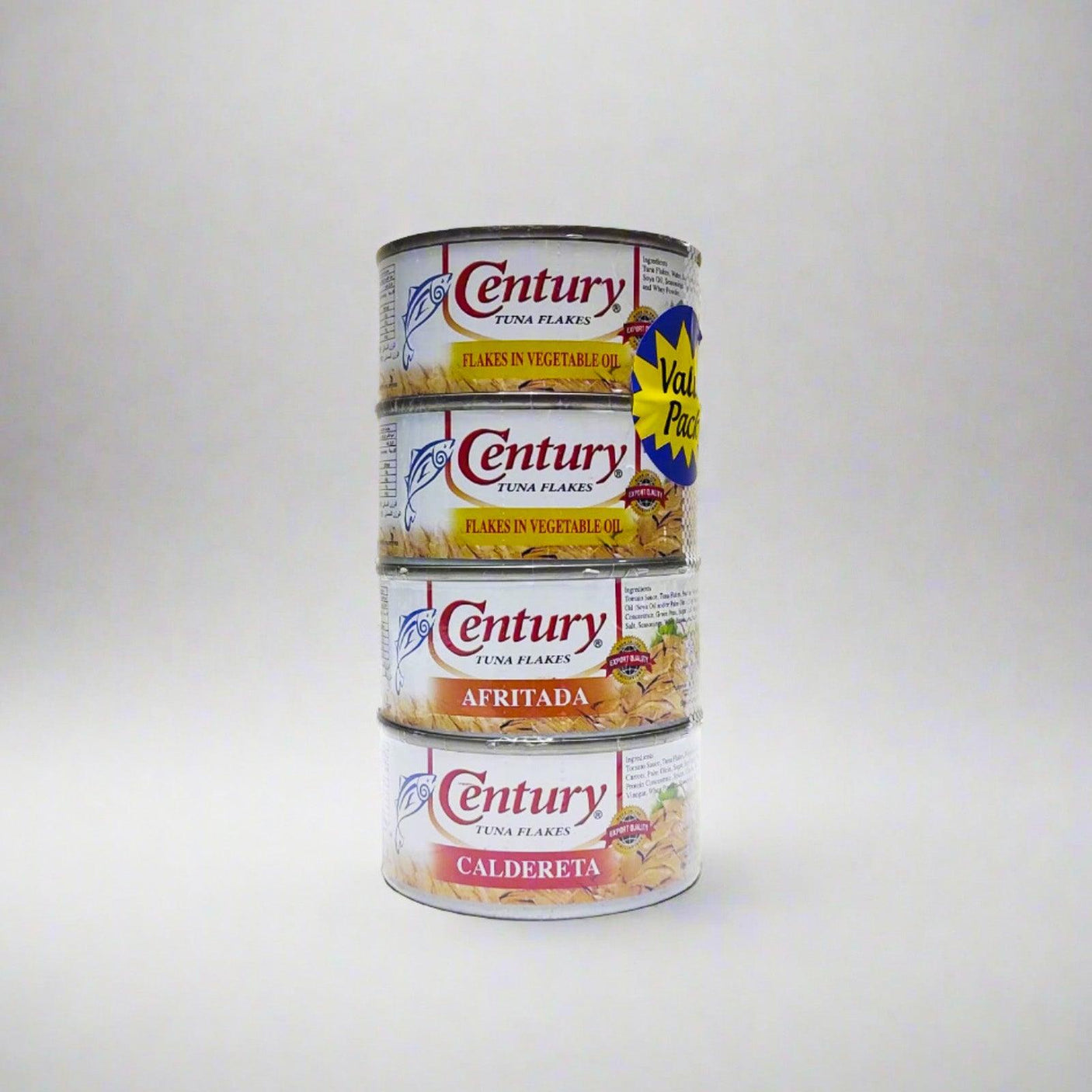 Century Tuna 2 Flakes In Vegetable Oil +1 Afritada +1 Caldereta 180gm Value Pack