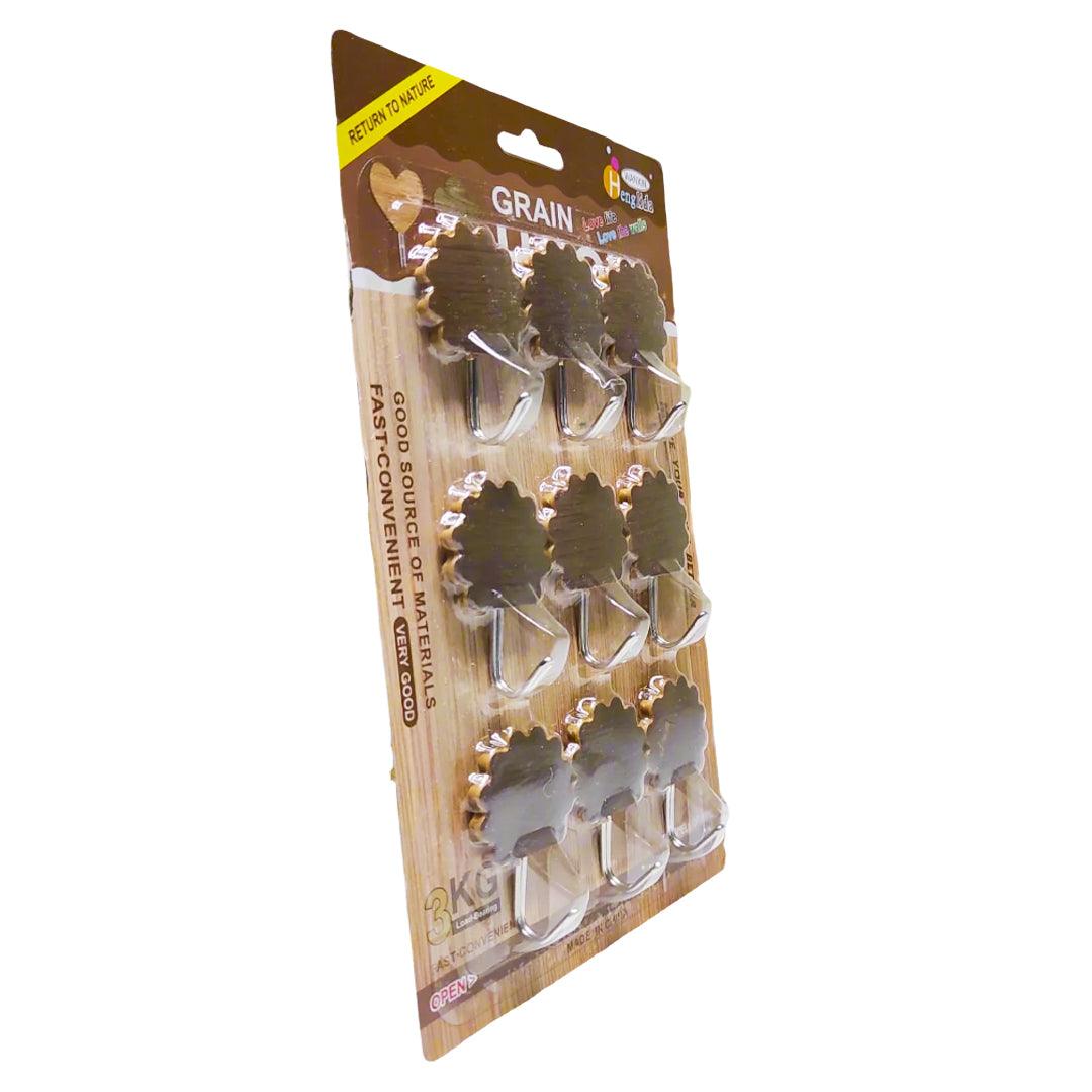 Wanxin Plastic Wooden Design Fashion Hook - 9 Pcs Set