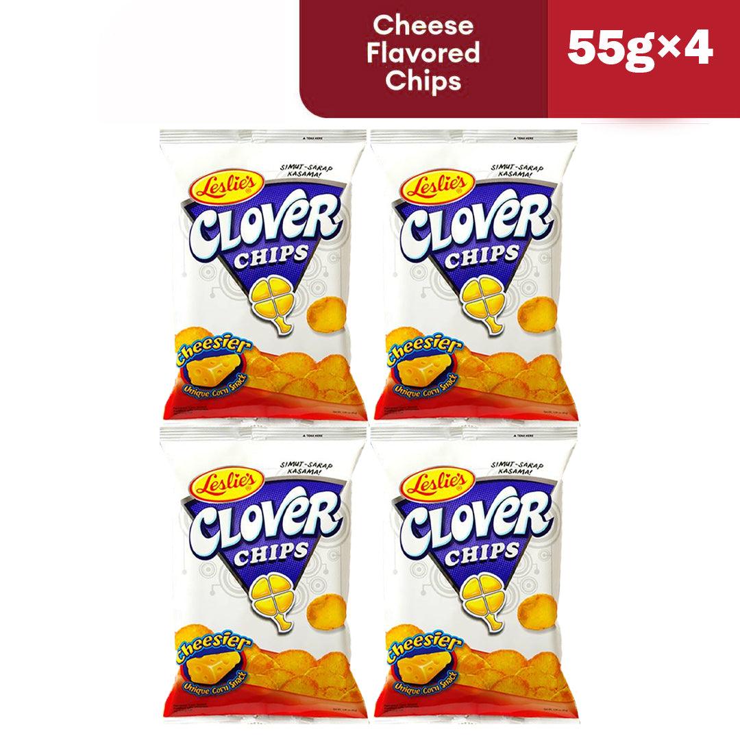 Leslie's Clover Chips Cheesier 55g × 4 Pcs (Offer)