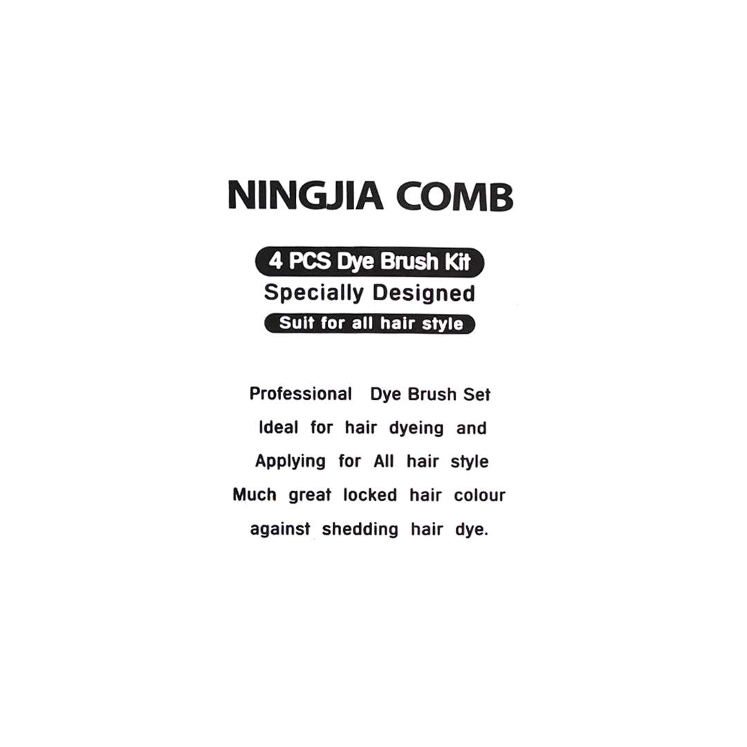 Ningjia Comb Dye Brush Kit - 4 Pcs