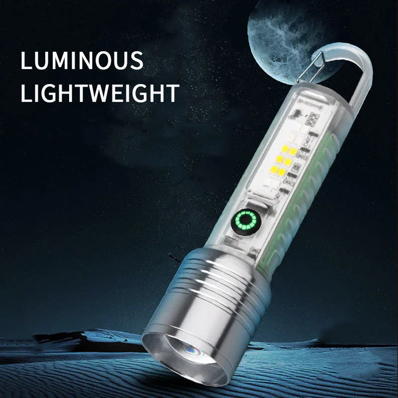 مصباح يدوي LED محمول قابل لإعادة الشحن عبر USB
