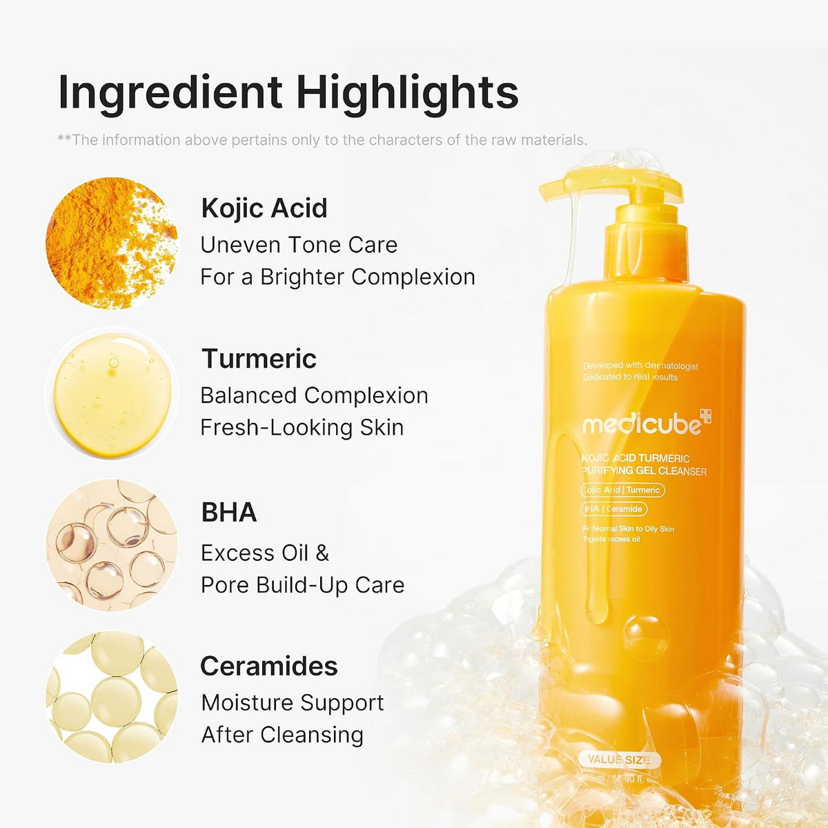 Medicube Kojic Acid Turmeric Purifying Gel Cleanser - 500ml