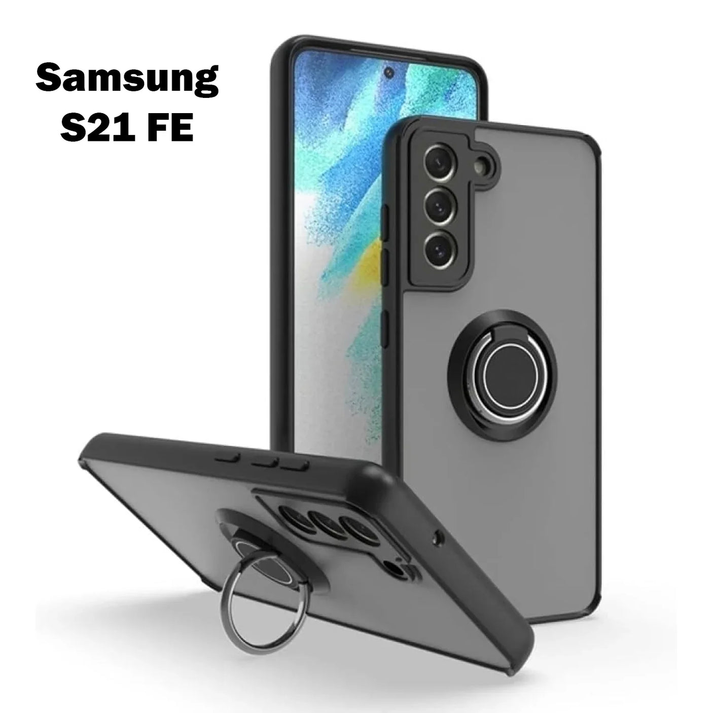 Samsung S21 FE Fashion Smoke Case With Ring Holder