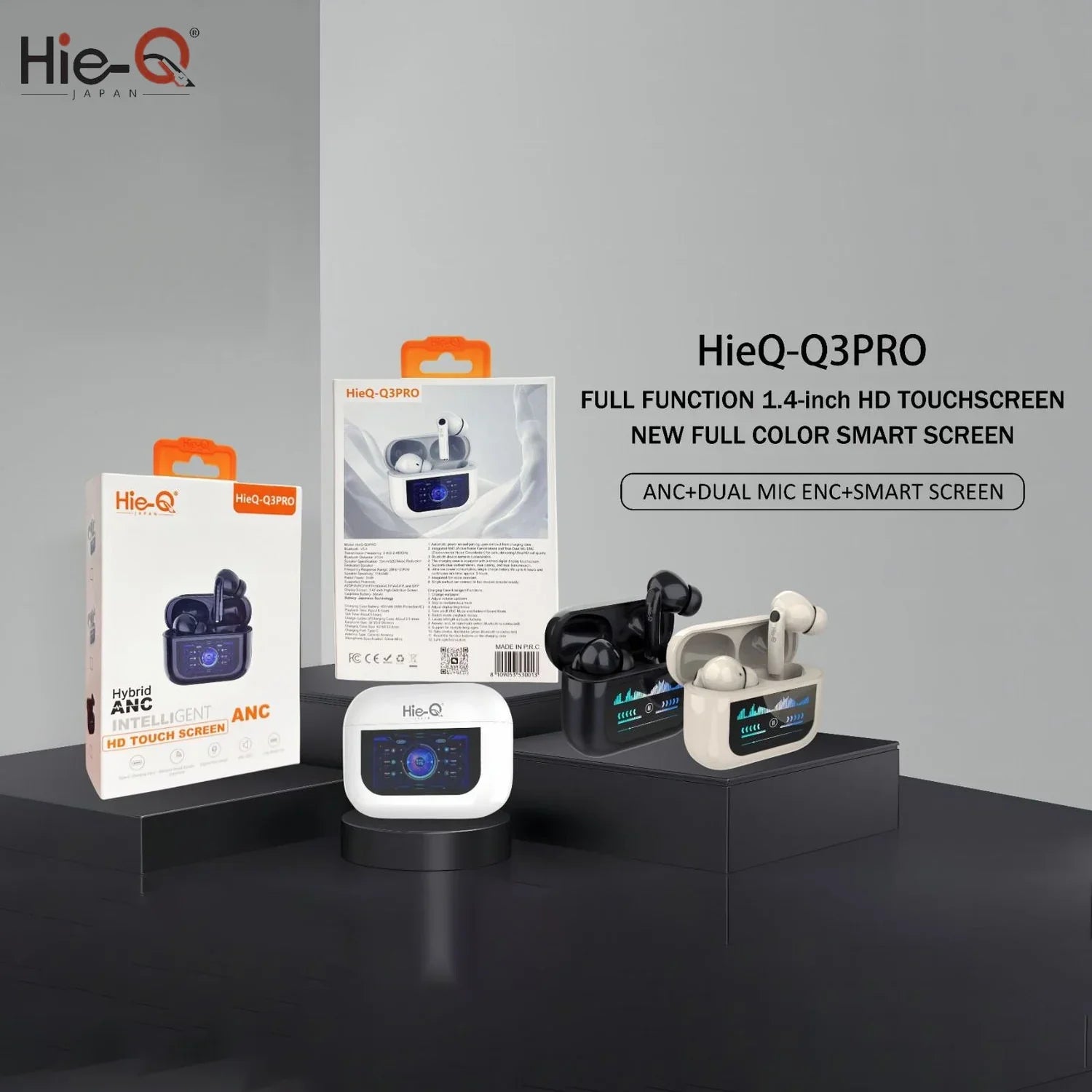 Hie-Q Japan Smart Screen Wireless Earbuds - Q3 PRO