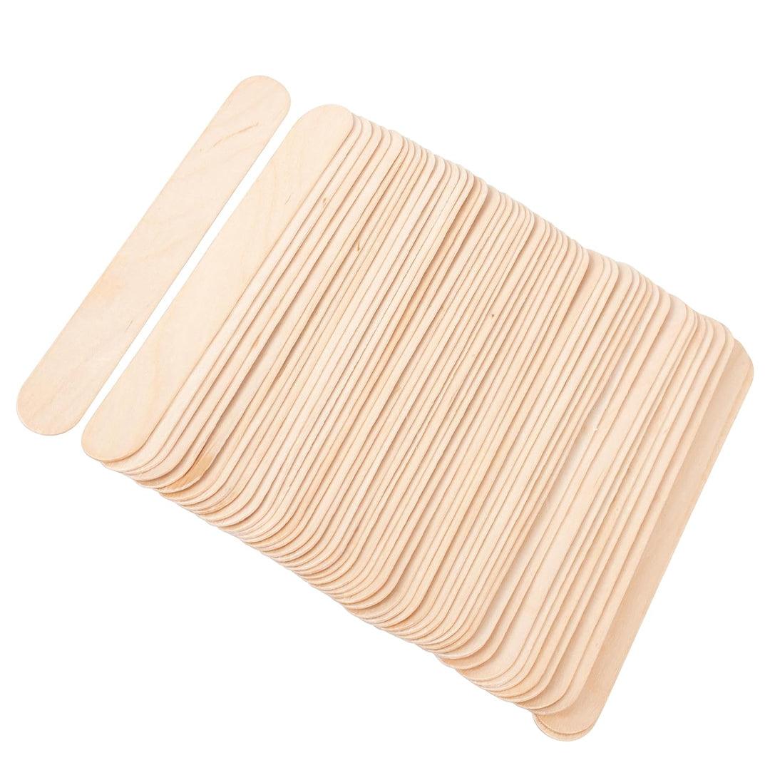 Waxing Natural Wooden Popsicle Sticks - 50Pcs