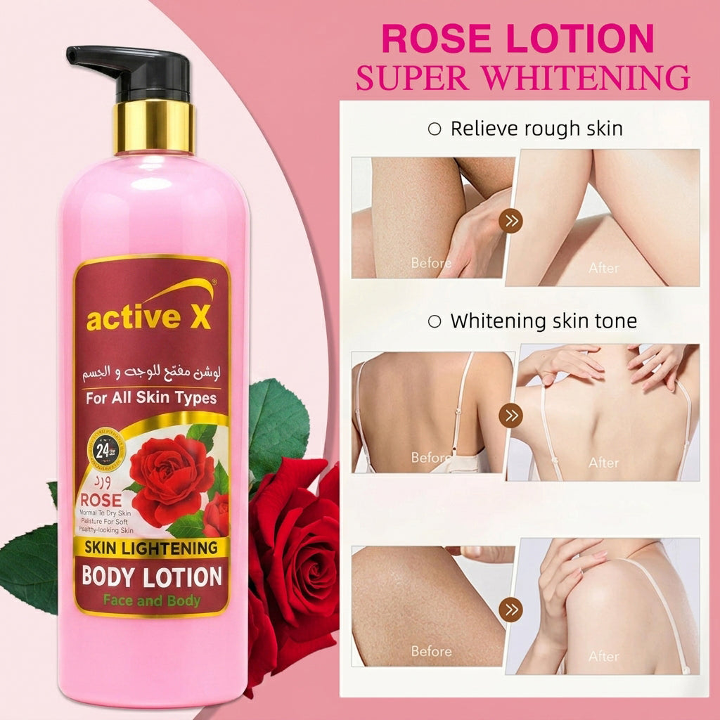 Active X Rose Skin Brightening Face & Body Lotion - 1000ml