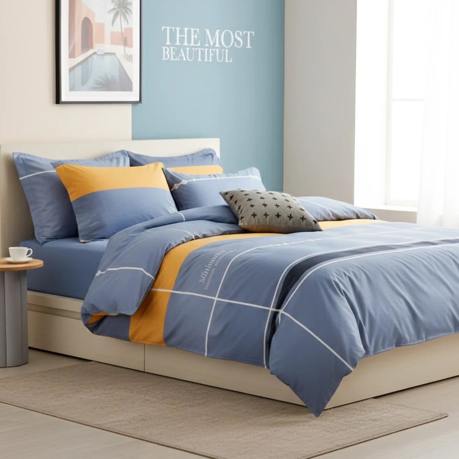 Jinchan Double Bedsheet With Two Pillow Cover - 4 Pcs Set