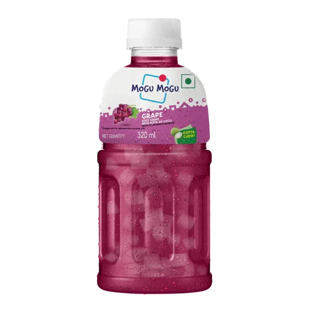 Mogu Mogu Grape Juice with Nata de Coco - 320ml × 6 Pcs