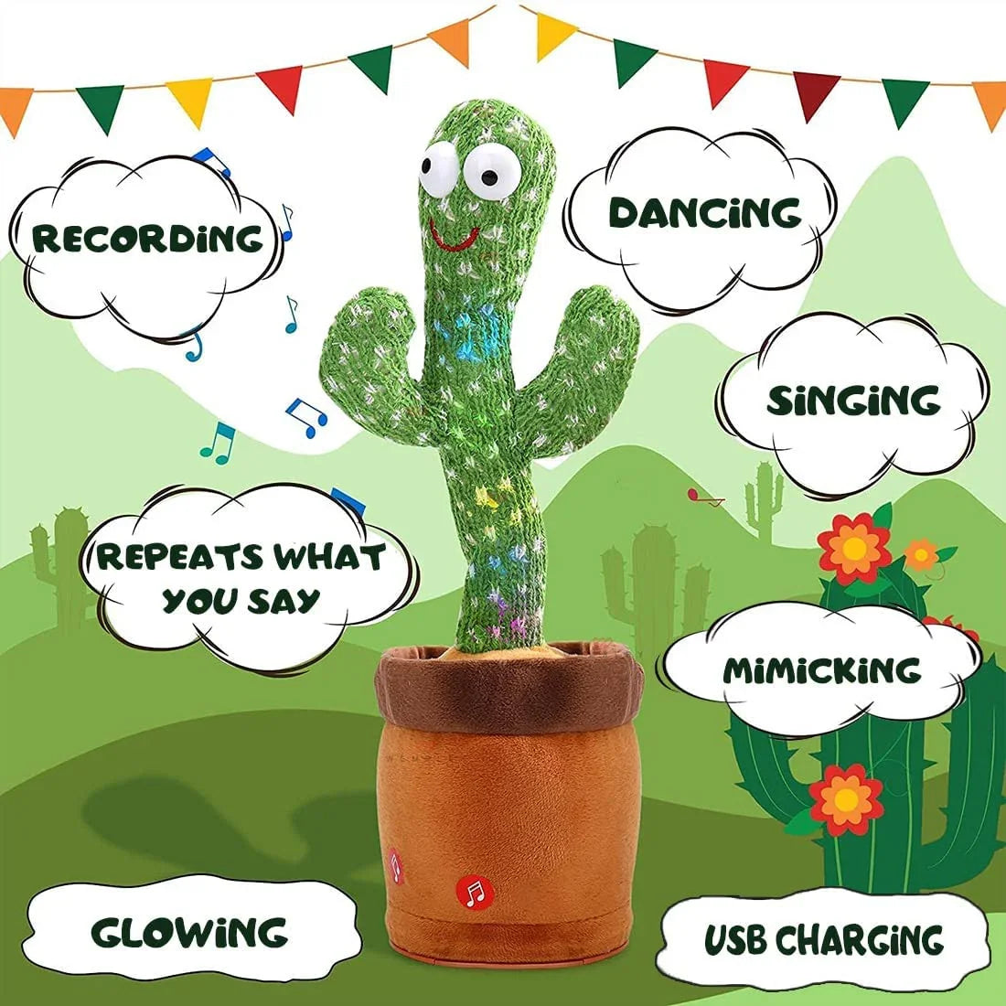 Kids Dancing & Talking Cactus Toy