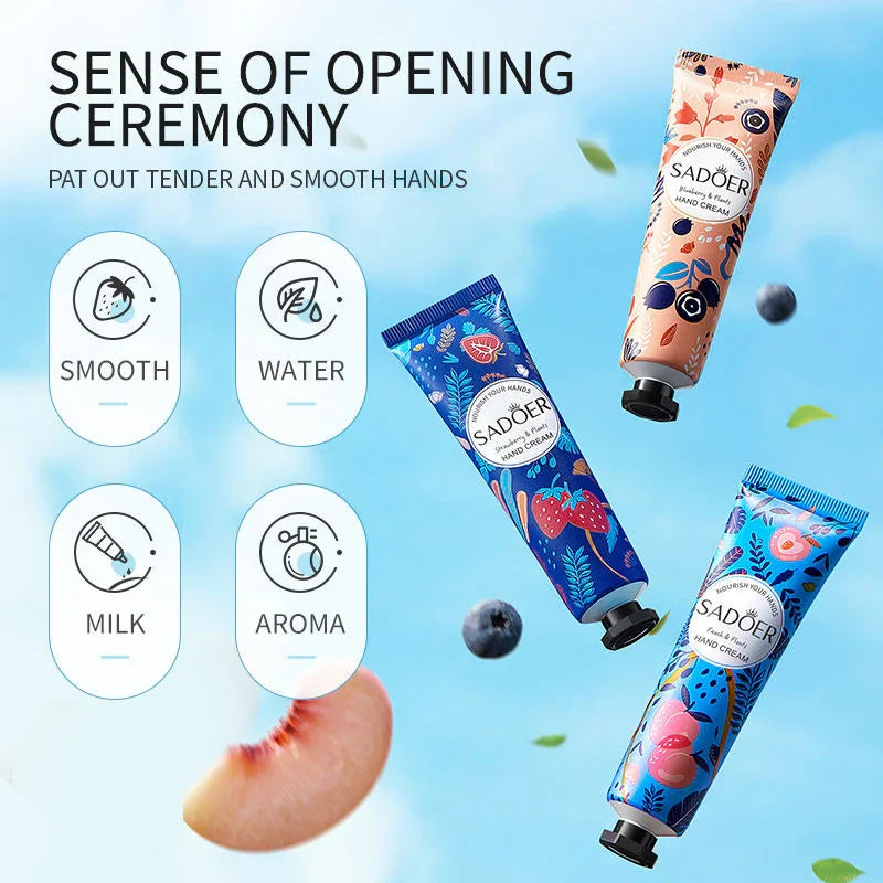 Sadoer Fruit & Plant Fragrance Hand Cream - 30g x 5 Pcs