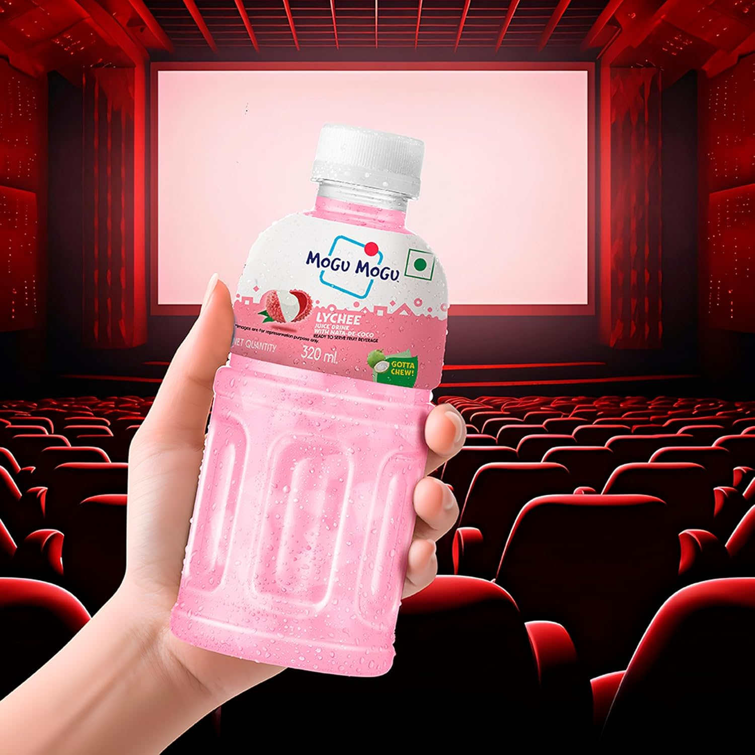Mogu Mogu Lychee Juice with Nata de Coco - 320ml