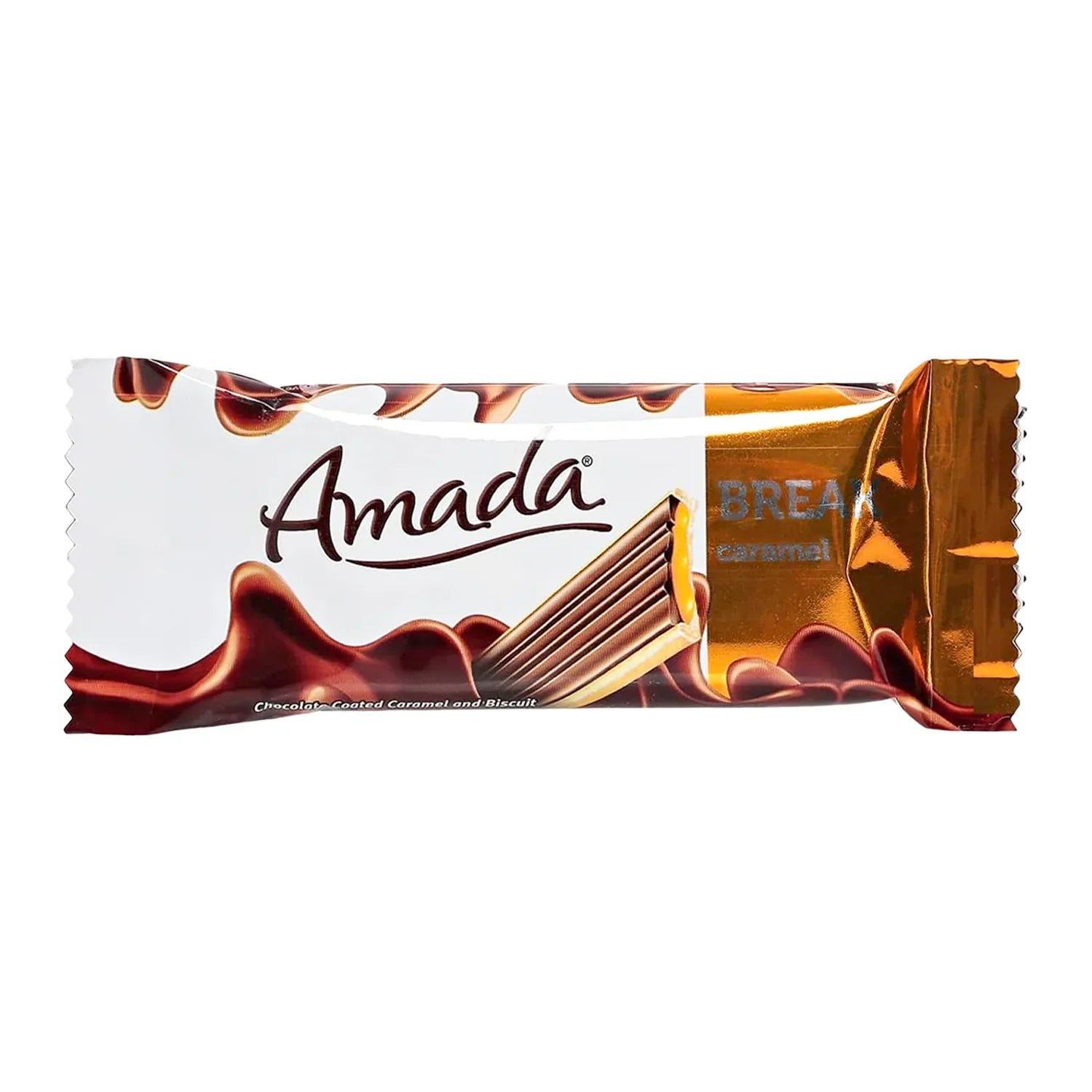 Amada Break Caramel Coated Chocolate Biscuit - 20g x 24 Pcs