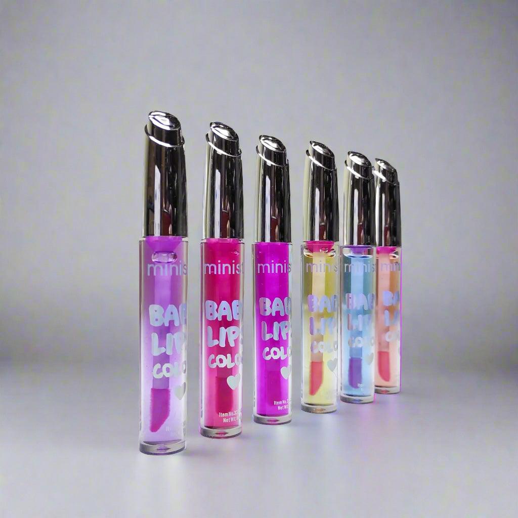 Ministar Baby Lips Color Lip Gloss - 6Pcs × 8ml