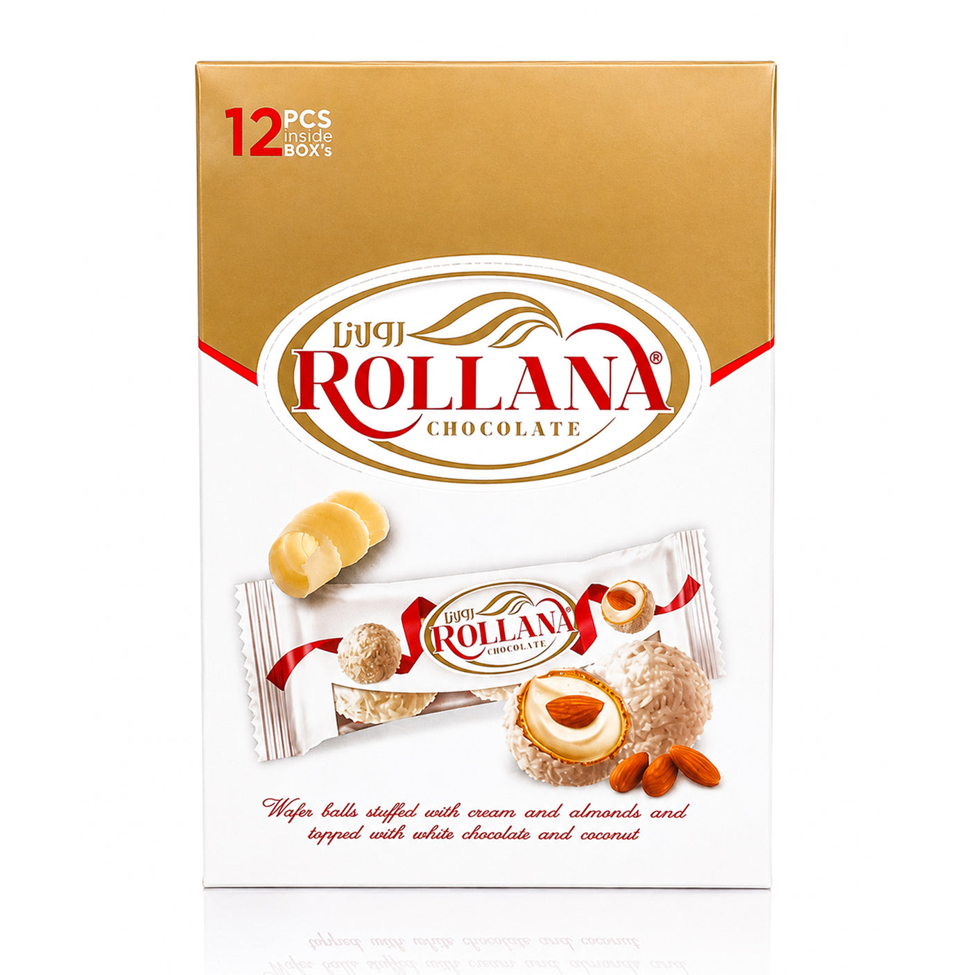 Rollana Almonds & Coconut Covered Wafer Ball - 12Pcs x 30g