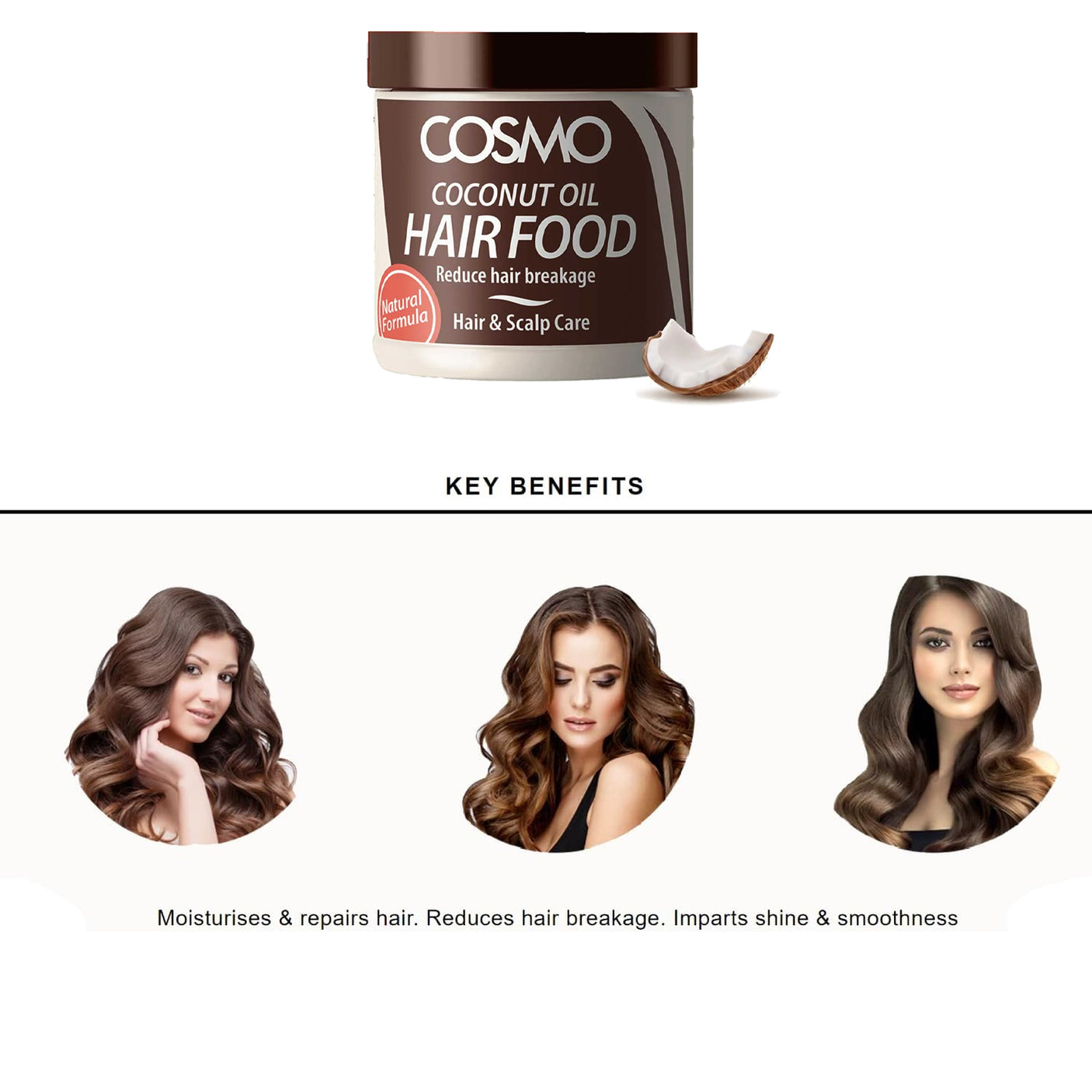 Cosmo Coconut Oil Hair Food Reduce Hair Breakage - 170ml