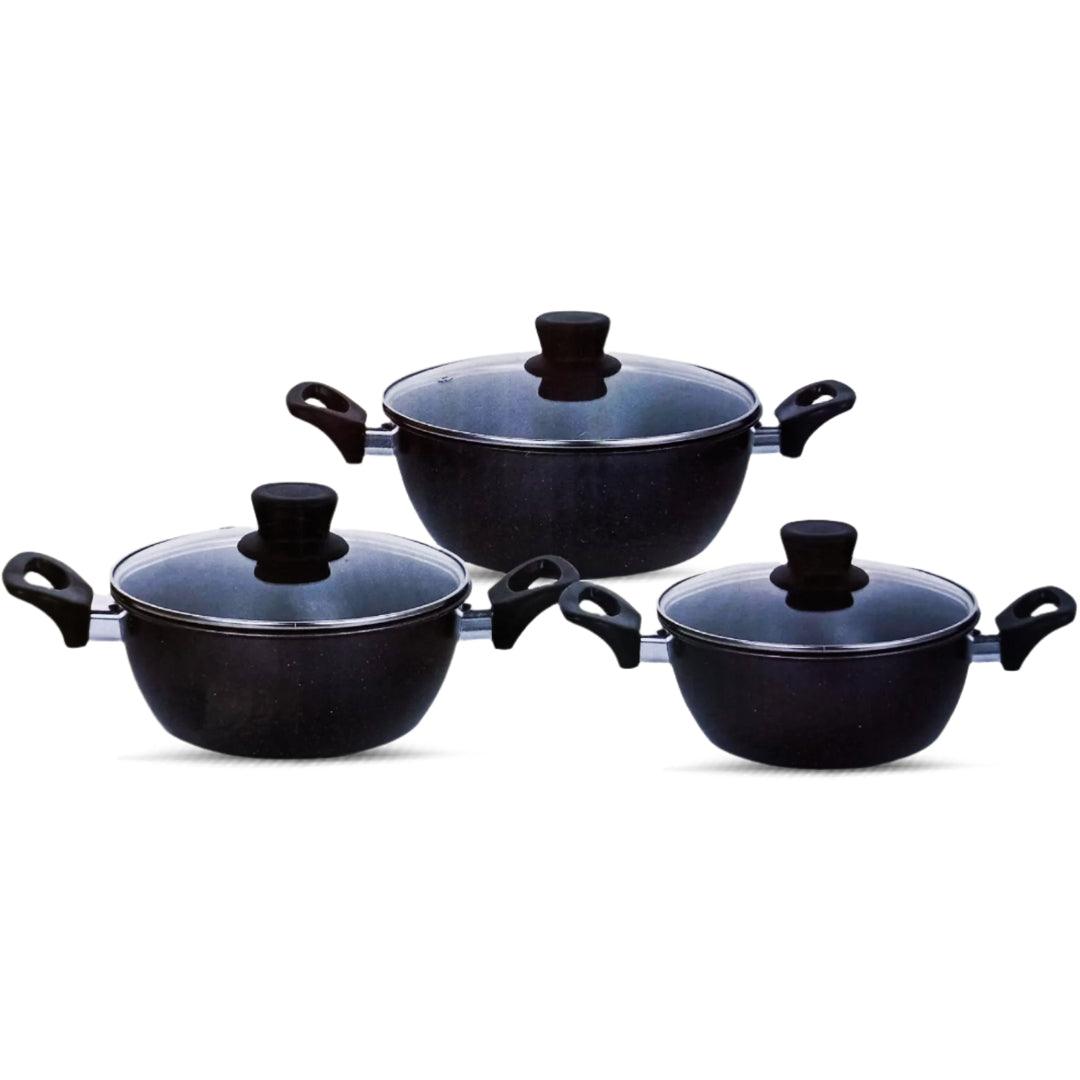 Hot Chef Granit Coating Cookware Set - 6 Pcs