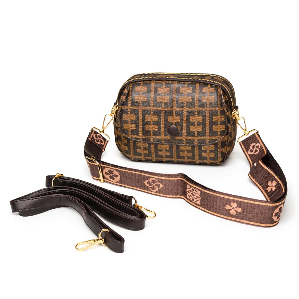 Women's Classic Design Crossbody Bag With Two Straps - 3015#