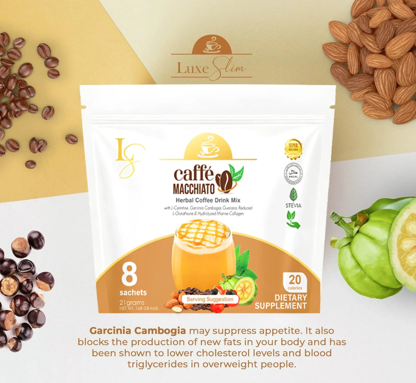 Luxe Slim Caffe Macchiato - 168g (21g × 8 Sachets)