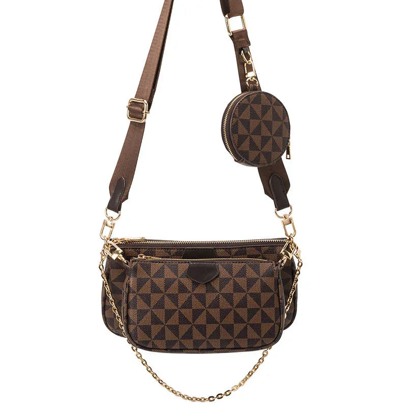 Korean Fashion Two Crossbody Bags With Purse 3 Pcs Set - RD261#