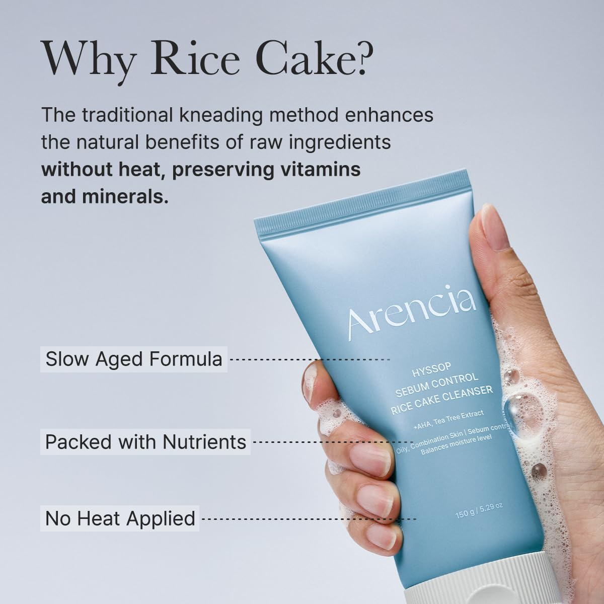 Arencia Hyssop Sebum Control Rice Cake Cleanser - 150g