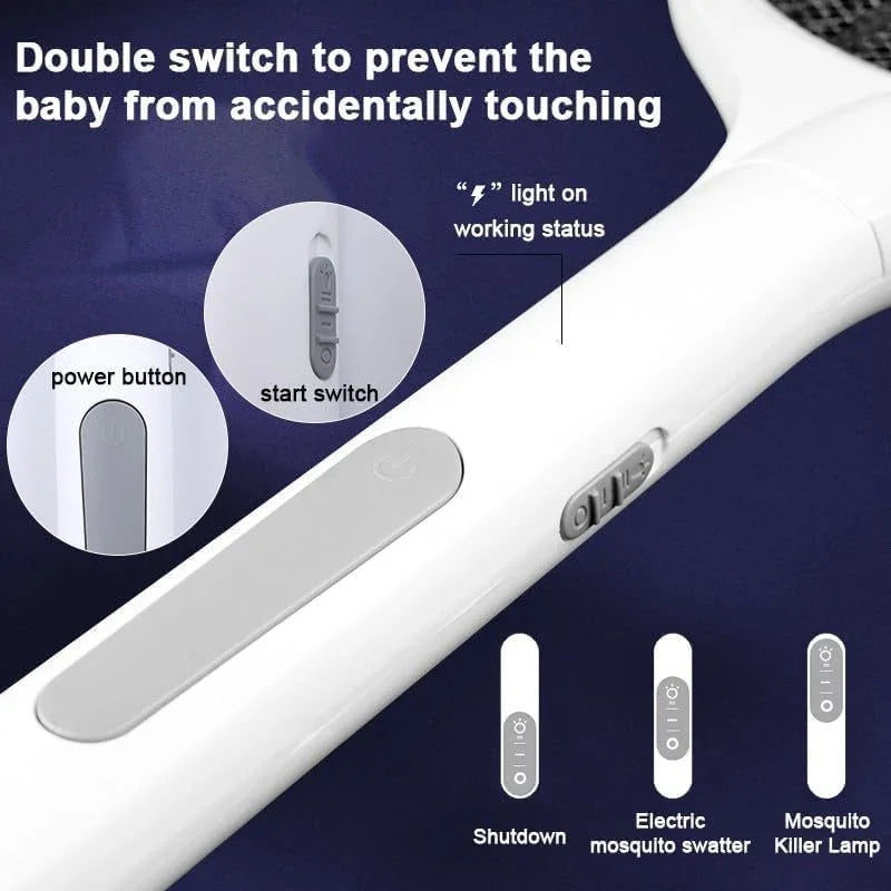 Purple Light 2 in 1 Dual Modes Electric Mosquito Bat ES-20