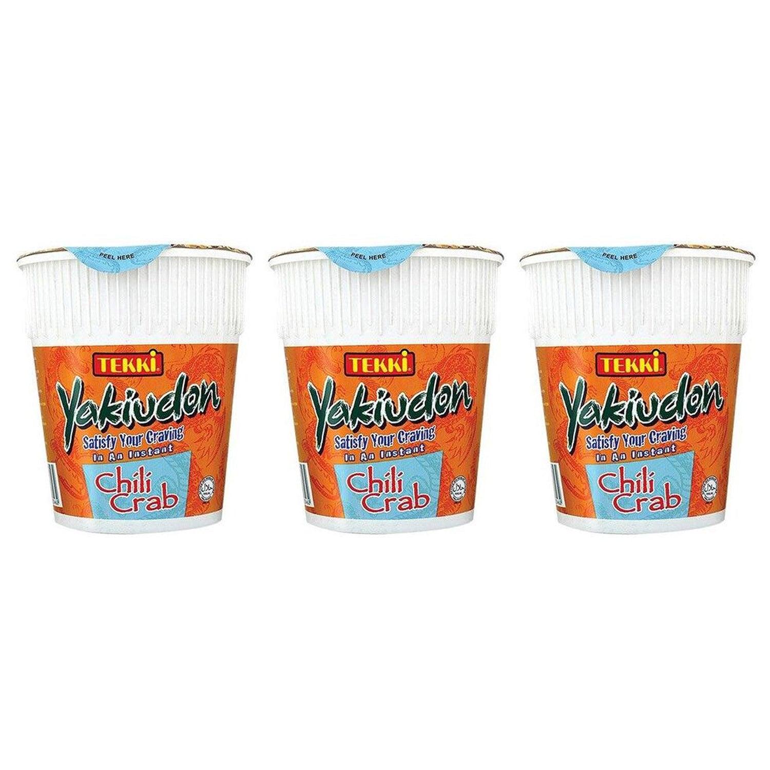 Tekki Yakiudon Instant Cup Noodles Chili Crab Flavor - 77g × 3 Pcs