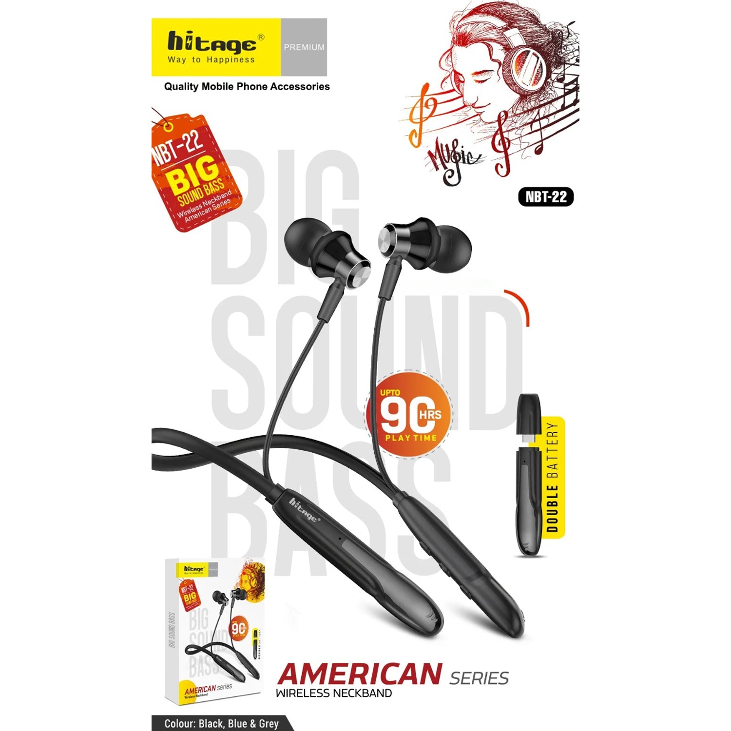 Hitage 90H American Series Wireless Neckband NBT-22